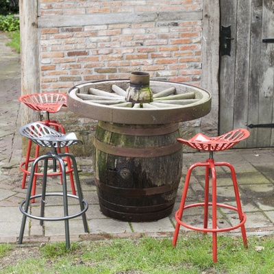 Taburete Dise�o Tractor Rojo Acero